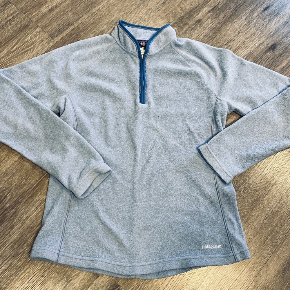 Y2K Patagonia Synchilla Fleece QTR Zip Pullover Baby Blue Womens Medium USA Made